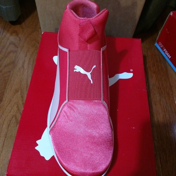 PUMA Pink Rebel Mid Satin Sneakers New Girls - Picture 2 of 4
